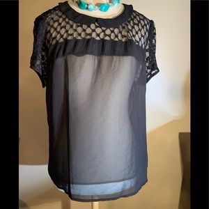 Woman size large black Lauren Conrad new with tag short sleeve top/blouse